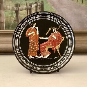 Priam & Hecuba Greek Plate hand made Relief Painted Wall Mount Signed Numbered